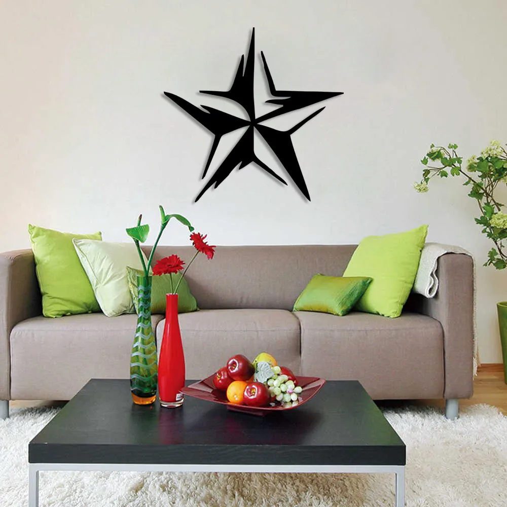 Wavy Effect Star Wall Room Home Accessory Wooden Table 50x49cm