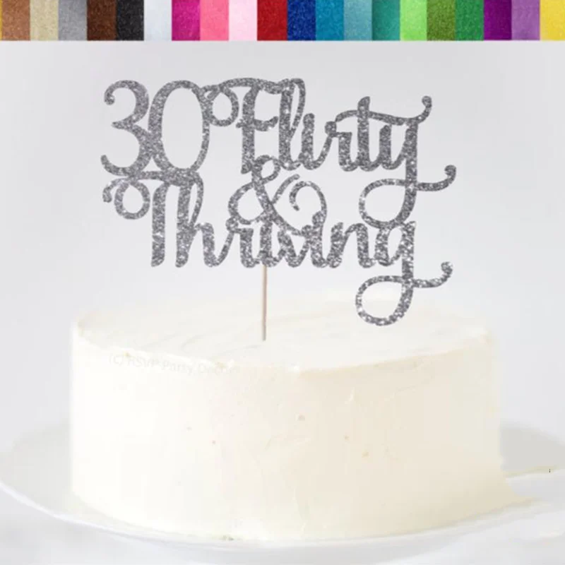 Custom 30 Flirty & Thriving Cake Topper,Personalize 30th Birthday Cake Topper, Happy 30th Cake Topper, Thirty Cake Toppers