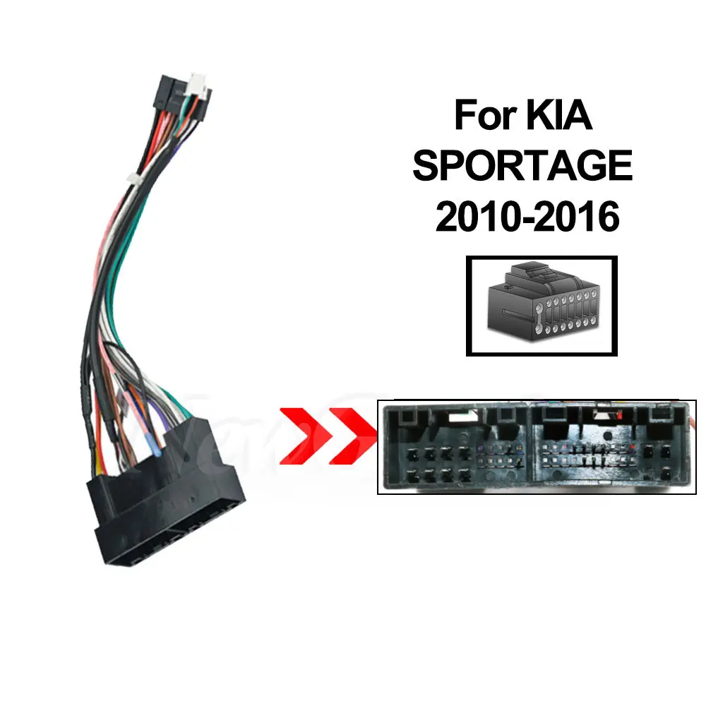 16 Pin for KIA SPORTAGE 2010-2016（SPORTAGE) 16pin Android Player Power Cable Audio Adaptor Dash Trim kit Facia Panel Radio Cable