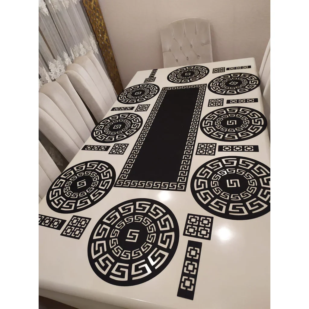 

Ottoman Motifs Table Runner Set (4/6/7/8/10/12 Persons) - Wedding Decoration Art Dinner Camino De Mesa