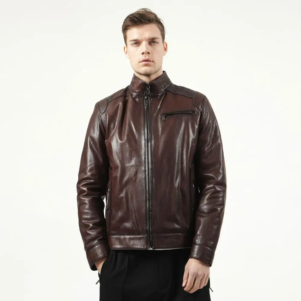 Men's Real Leather Genuine Lambskin Jacket Men Motorcycle Winter Auıtumn Coat Warm Suede Casaco New Stlye  Four Different Colors