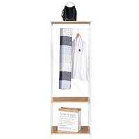 WOLTU Wardrobe Bedroom Hanging Clothes Rail Hanger Heavy Duty Coat Stand Rack with Shoe Rack Storage Shelves Organizer Home