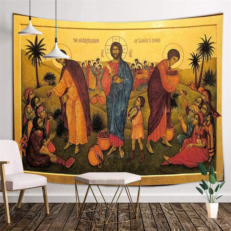 Roman Church Icon Transfiguration Of Jesus Last Judgement Divine Kingdomtide Gods Orthodox Christianity Tapestry By Ho Me Lili