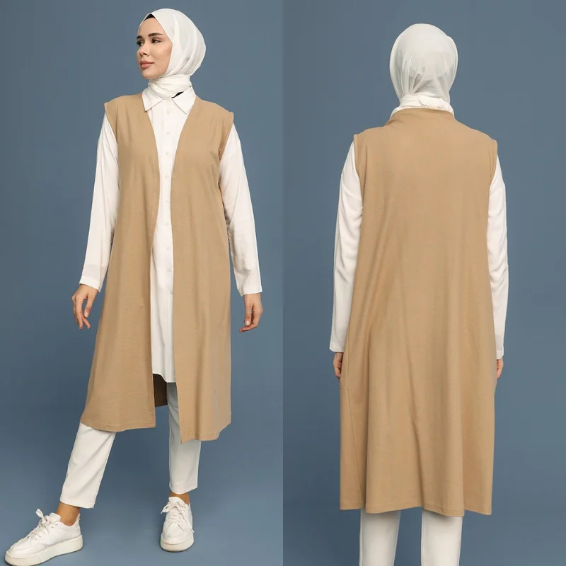 women plain vest jacket muslim hijab clothing ramadan Dubai arabia mecca kaaba Islam 100% Made in Turkey abayas hijab clothing