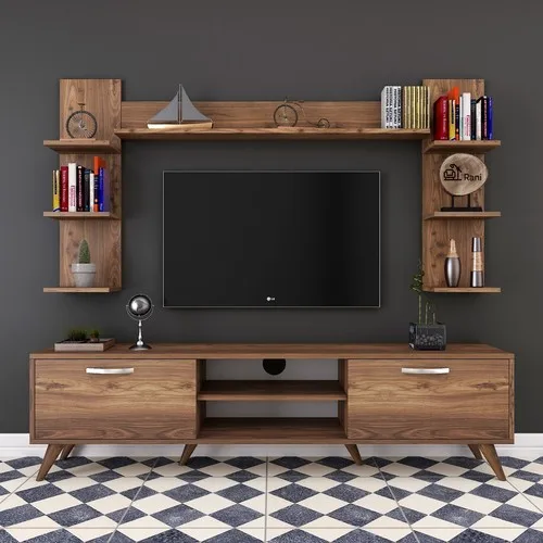 ! !! Last 18!!!!Rani A9 Wall Shelf and Bookcase Tv Unit Wall Mounted Cabinet Modern Pedestal Tv Stand Walnut M23