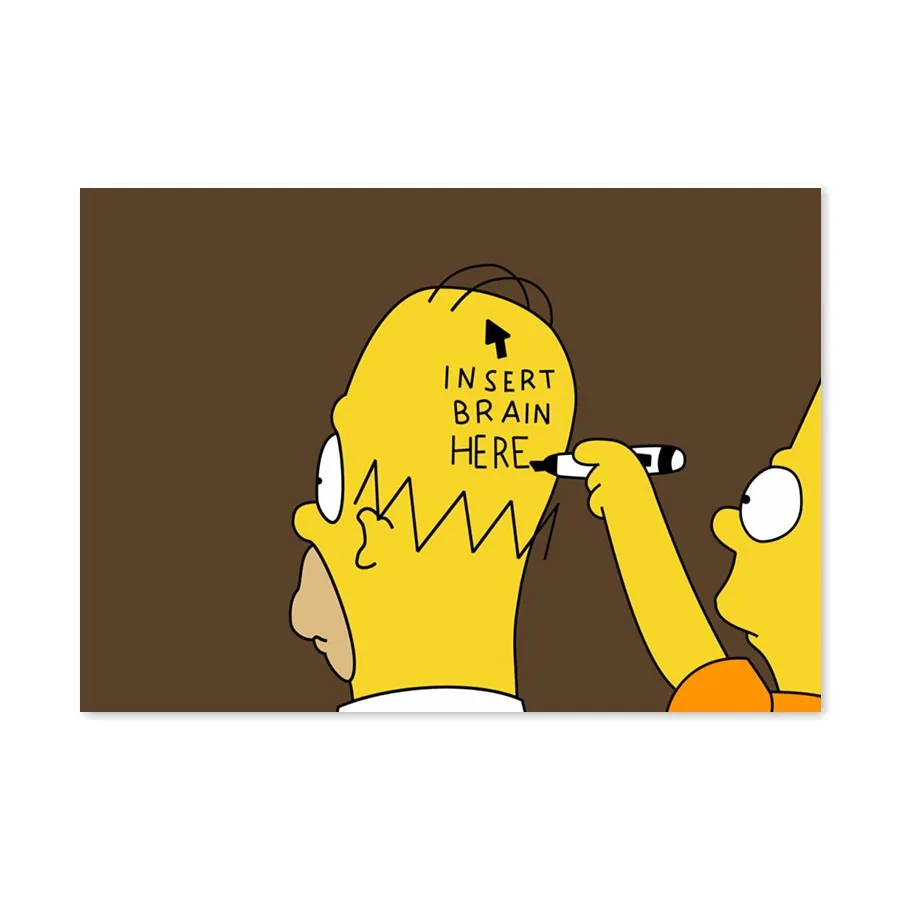 Placa Decorativa Insert Brain Here Homer Simpson