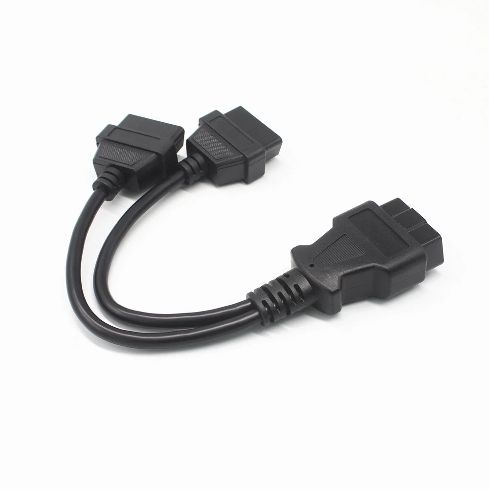 OBD2 16 Pin Extension Splitter Male to Dual Female Y Splitter Connector Cable