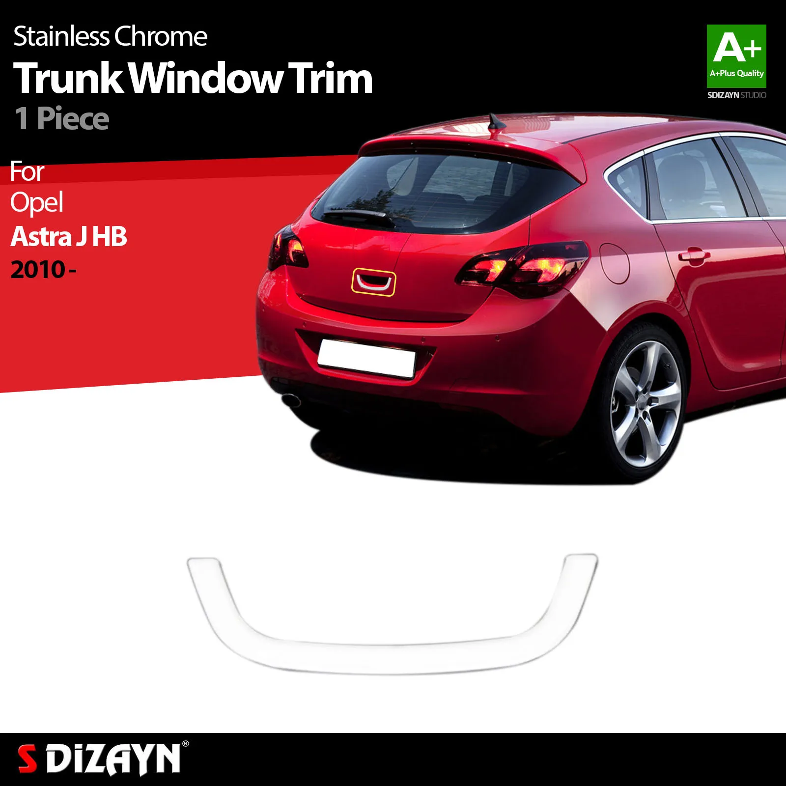 

S Dizayn For Opel Astra J Chrome Trunk Handle Cover Stainless Steel 1 Pcs Exterior Car Accessories Parts Auto Products Stickers