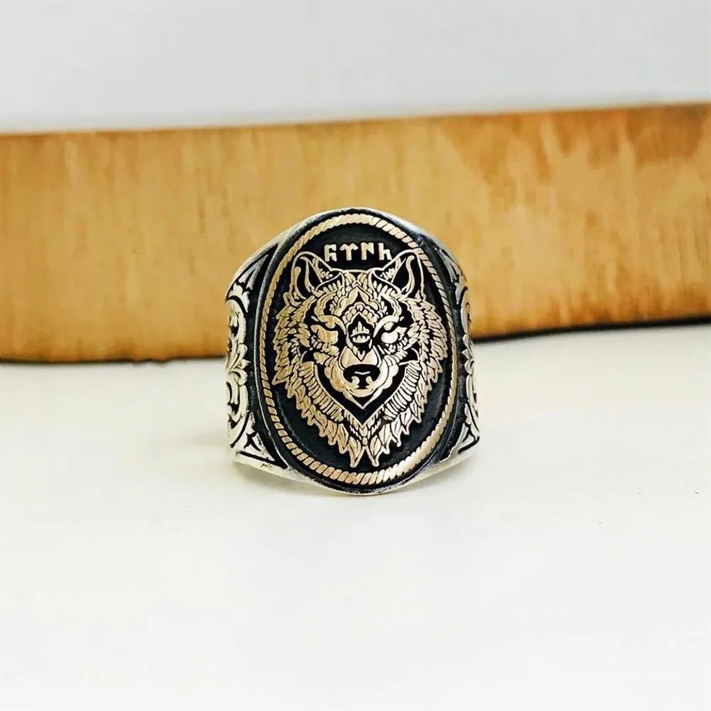 925 Sterling Silver Wolf Rings Wolf Thumb  Men’s Rings Animal RingVintage Antique For Collocation Fashion Jewelry Ring Accessory