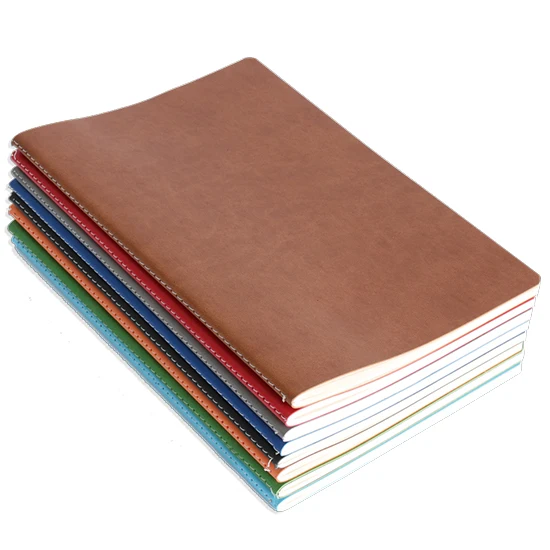 PULKO Promotional Notebook, (13x21cm), Tailor Sewing, Thermo Leather Cover, 96 Pages, Cream Paper, Plain,