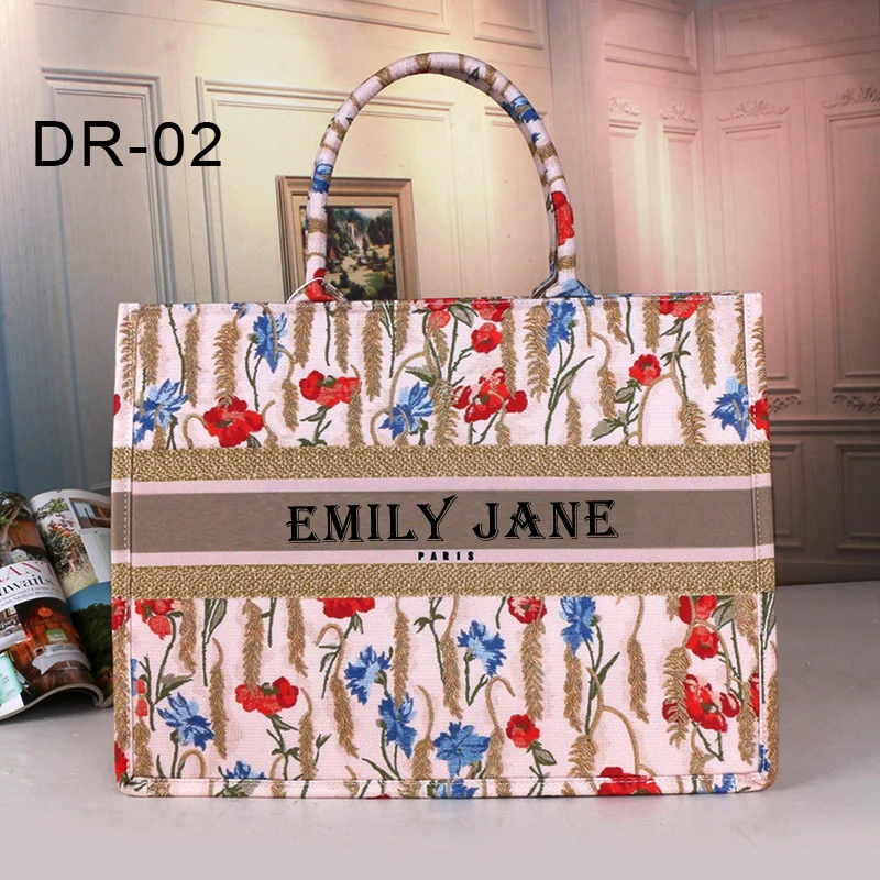 Spring And Summer Personalized Fashion Printing Large Capacity Canvas Bag Name Custom Book tote Women Commuter Travel Bag