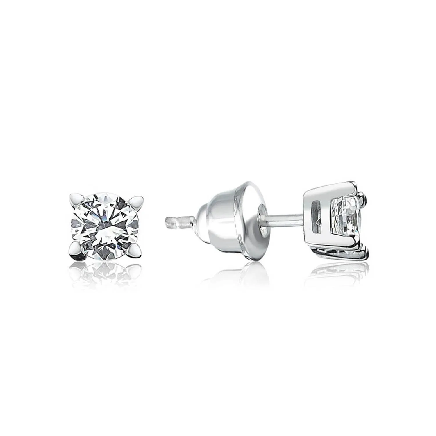 

Valori Jewels 0.80 Carat, Zirconia White Round Gemstone, Rhodium Plated, Solitaire Earrings