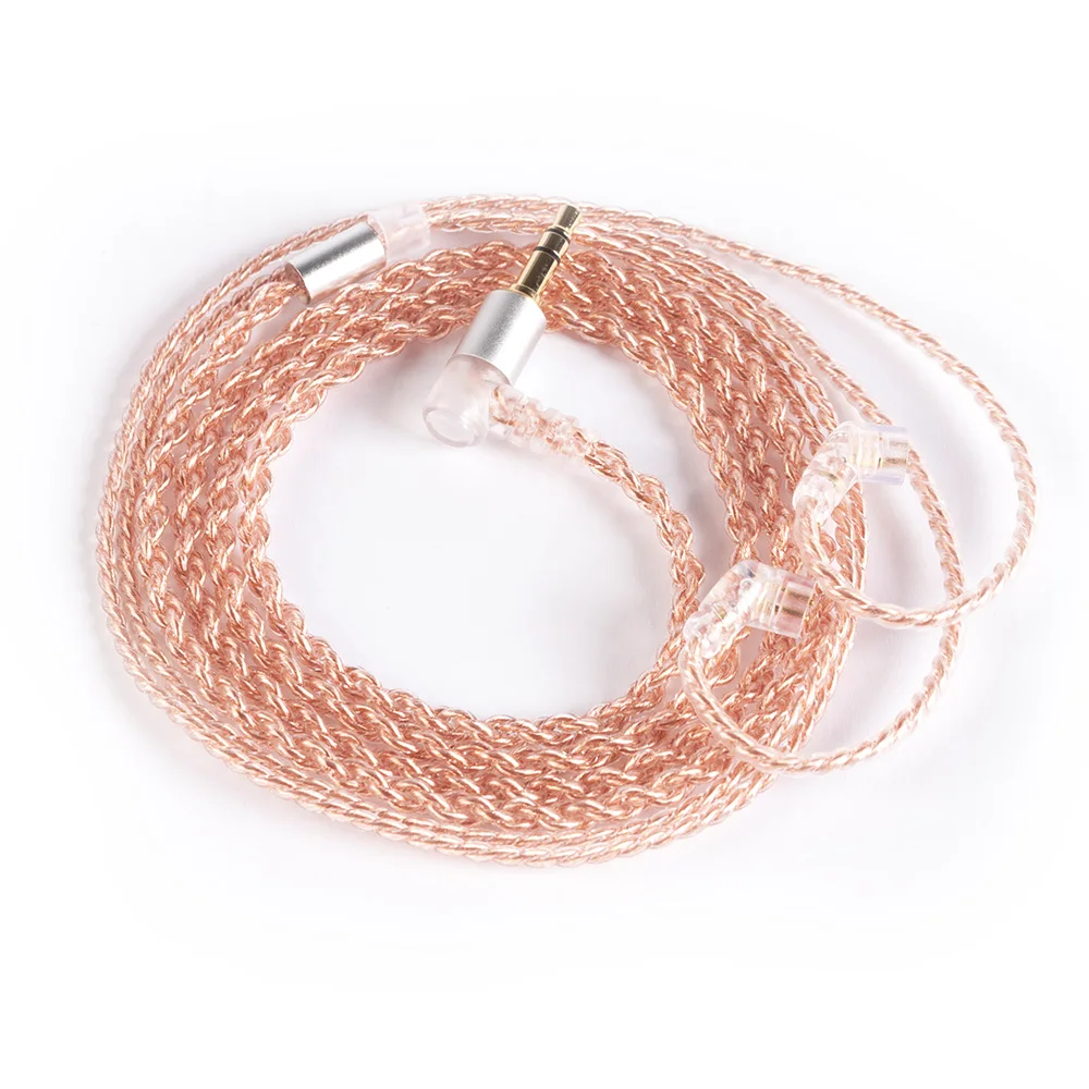 4-жильный медный Улучшенный кабель для наушников KBEAR с 2-контактным/QDC/TFZ/MMCX коннектором для наушников KBEAR KS1 KS2 Lark KZ ZST ZSN, наушники