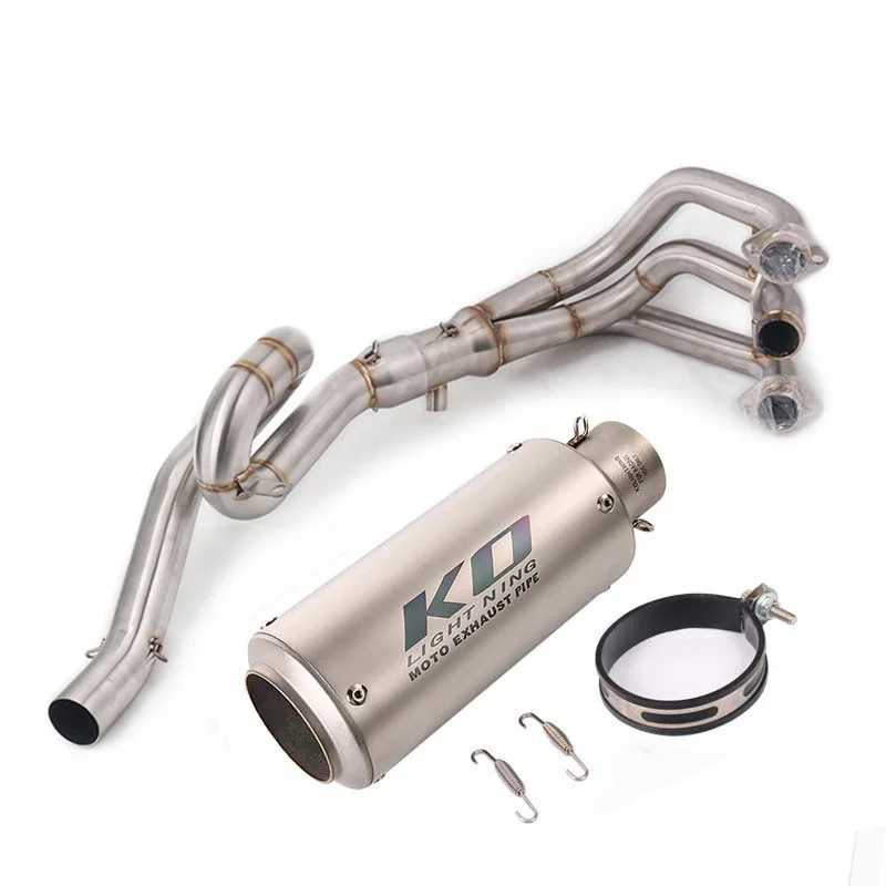 MT09 FZ09 Slip on Motorcycle Exhaust Muffler Escape Silencer Tip Header Connector Link Pipe for Yamaha MT-09 FZ-09