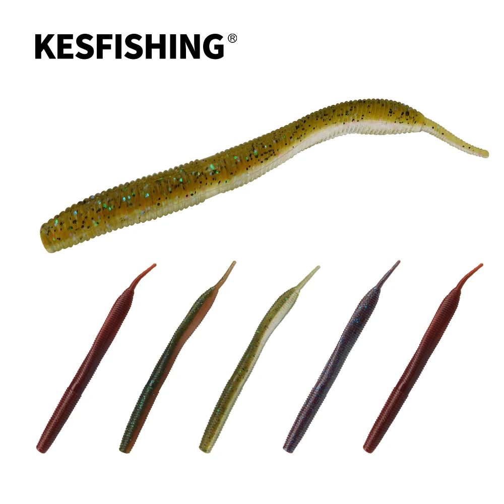 

KESFISHING Fishing Lure Soft Worm Sexy Impact 5.5" in 5g Articifical Silicone Bait Bass Catch Pesca Shrimp Smell Add heavy Salts