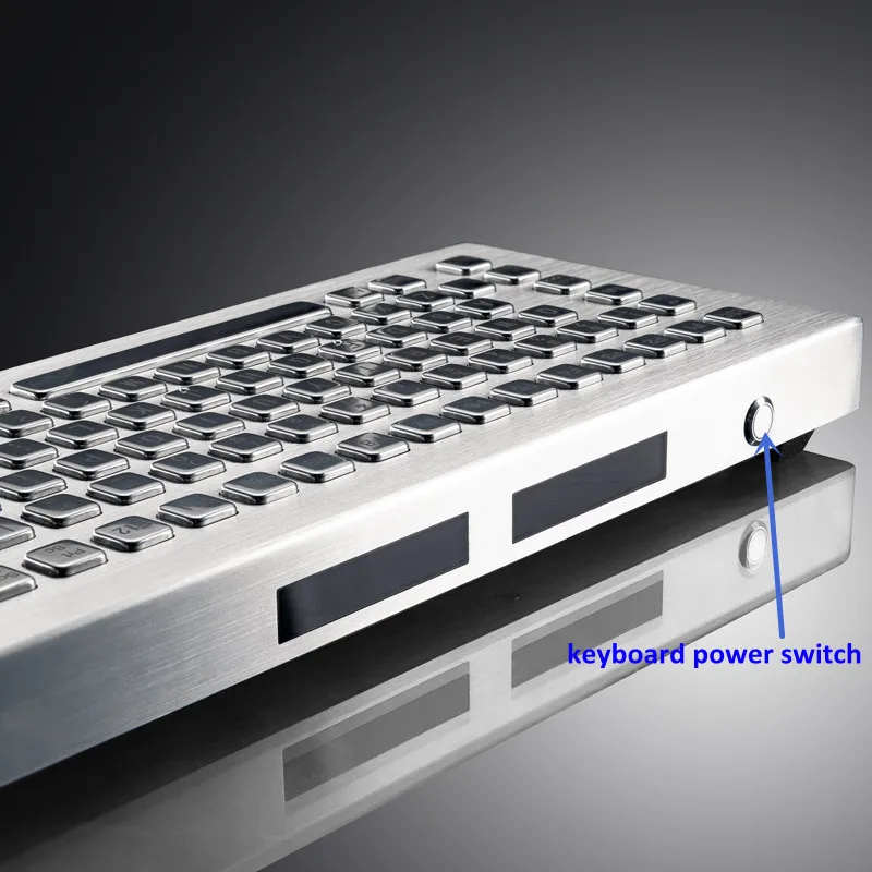 Imagem -03 - Teclado Impermeável do Metal dos Teclados de Industriais sem Fio de 2.4 Ghz com Touchpad Integrado Aço Inoxidável