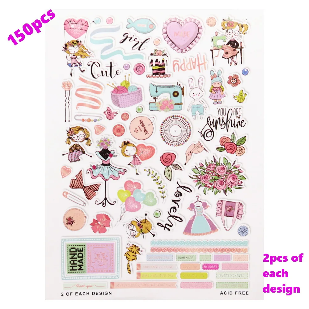 Kreatywna ścieżka 150 sztuk drukowane folia papieru Diecuts Ephemera kształty projekt Scrapbooking Cardmaking Journal upiększeń dekoracji