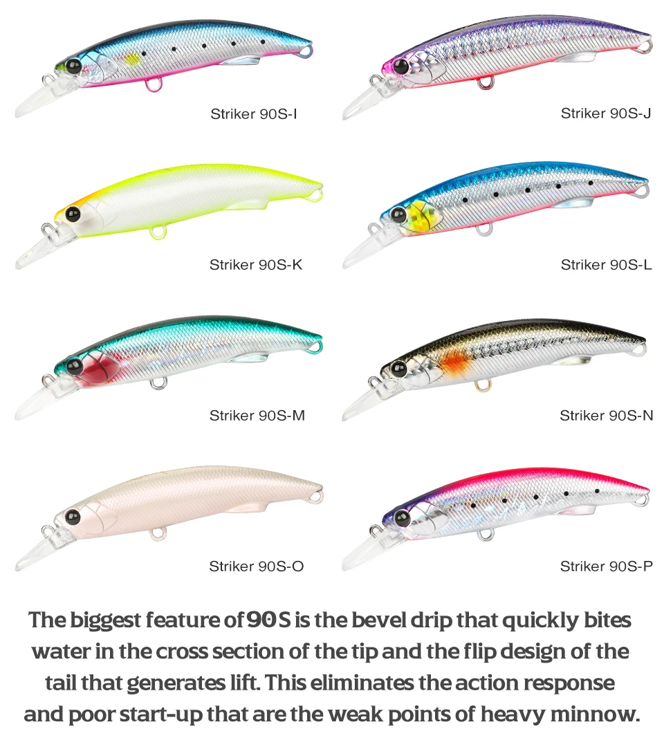 TSURINOYA 90S Heavy Minnow Sinking Angelköder 3,54 Zoll 37 g STRIKER Long Casting Hochfester harter Köder Meeresangeln Thunfischmodell – Detail 6