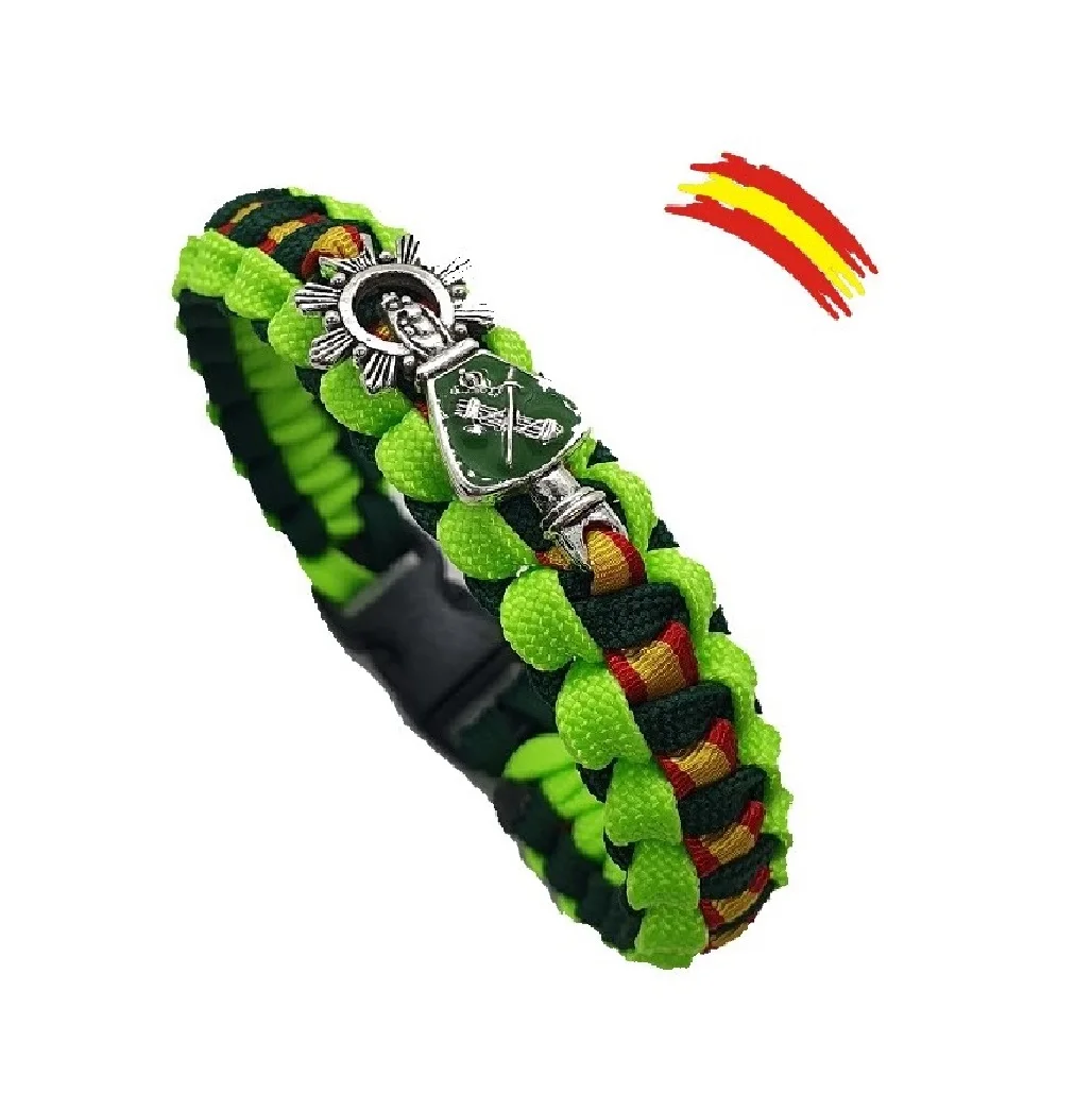 Virgin of the Pillar Civil Guard Bracelet, with Flag of Spain, for Men and Women, Fashionable Handicraft,