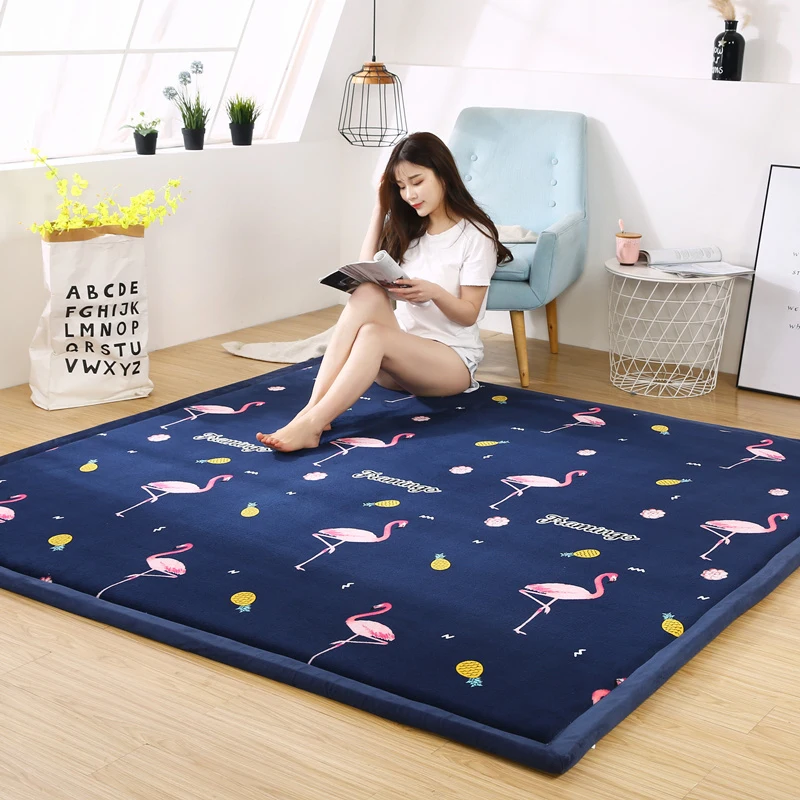 

Thicken Coral Fleece Velvet Tatami Mats Large Carpets Bedroom Carpet Children Climbed Playmat Home mattresses Floor Mat