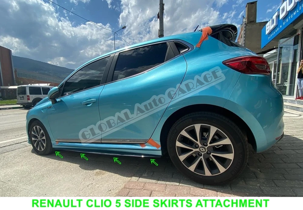 For Renault Clio 5 Side Skirts Attachment 2019-2021 Sill Trim Car Styling Auto Accessory Universal Spoiler Mud Flaps Spilitter