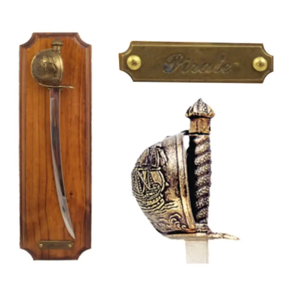 DENIX Miniature Coat of arms. Panoplia with decorative Sabre replica. Board made of wood. Saber made