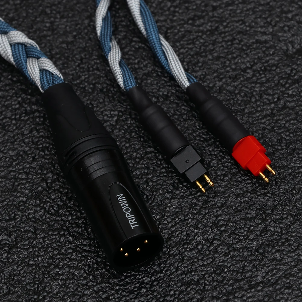 Tripowin GranVia 26AWG 36 Stränge x 4 Core Handgemachte Kopfhörer Ersatz Kabel für HD650 HD580 HD800 HIFIMAN ANANDA Grau – Detail 12