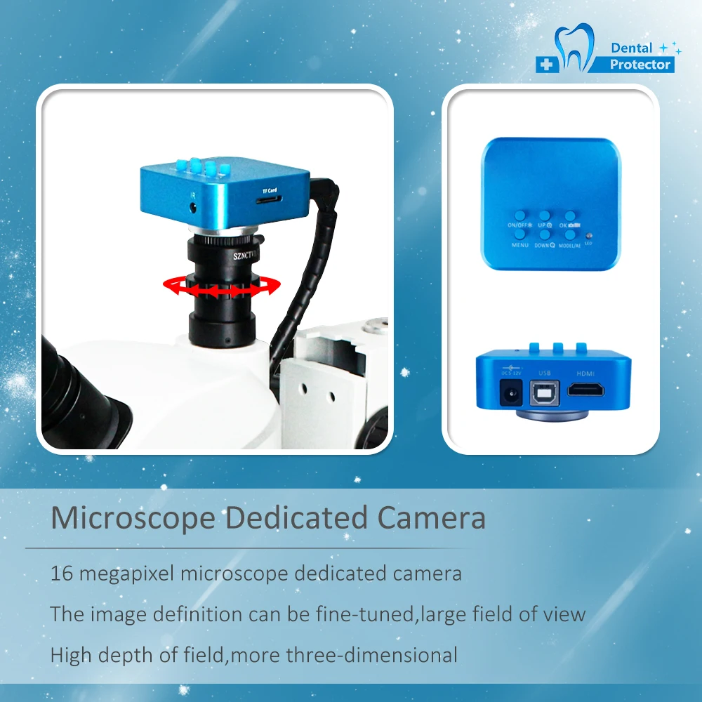 1080P Dental Operating Microscope Portable Surgical 10X Microscope/endodontic Microscope With Camera Zoom Objective 16 mega