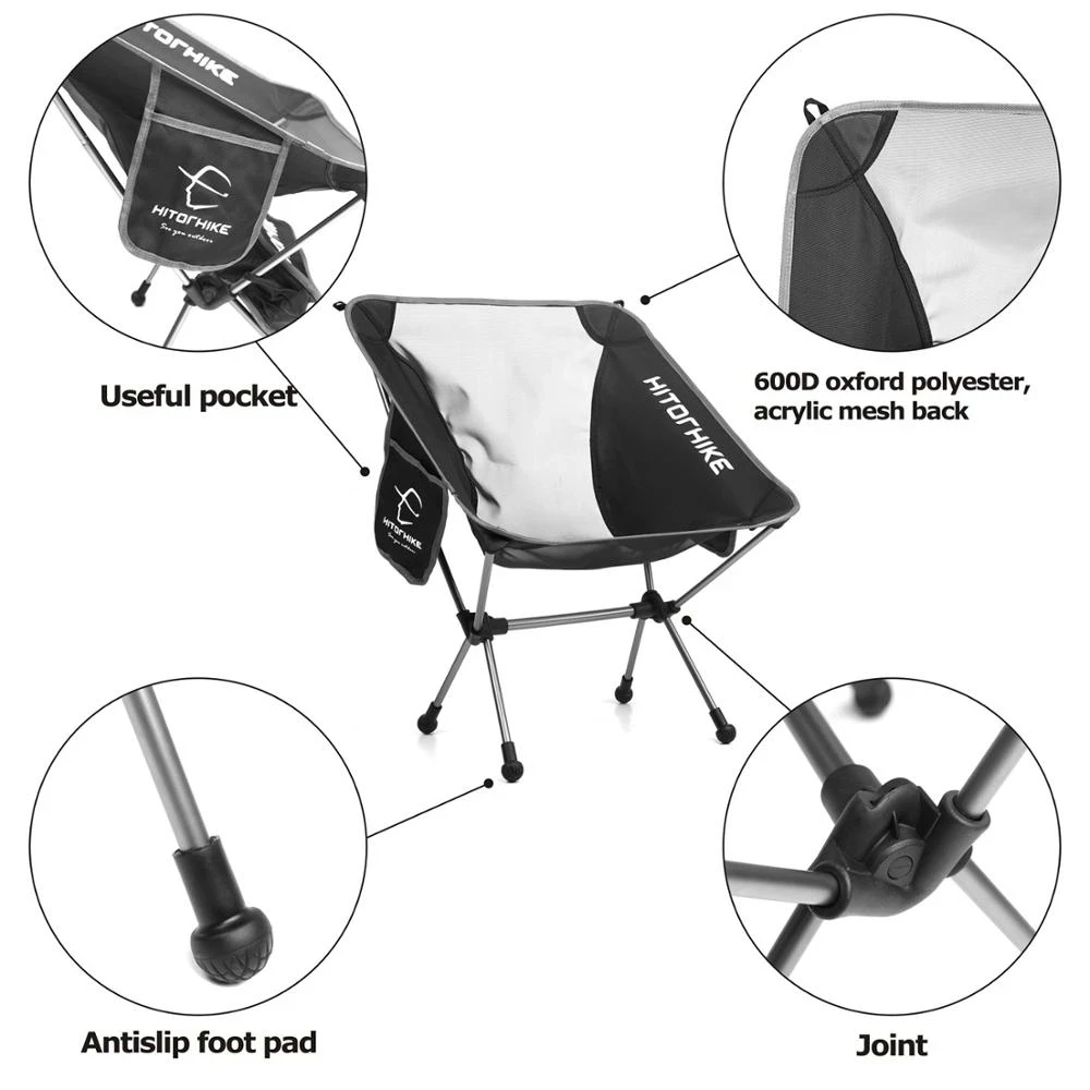 Camping Chair Backpacking Chairs Ultralight Folding Chair Compact with Portable Storage Bag Side Pockets for  Travel