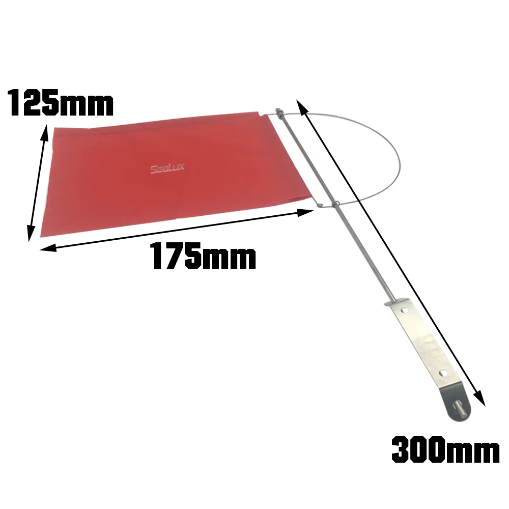 Sealux Medium 175mm x 125mm Wind Pennant Structure with Red Nylon flag Wind indicator for Marine Boat Yacht