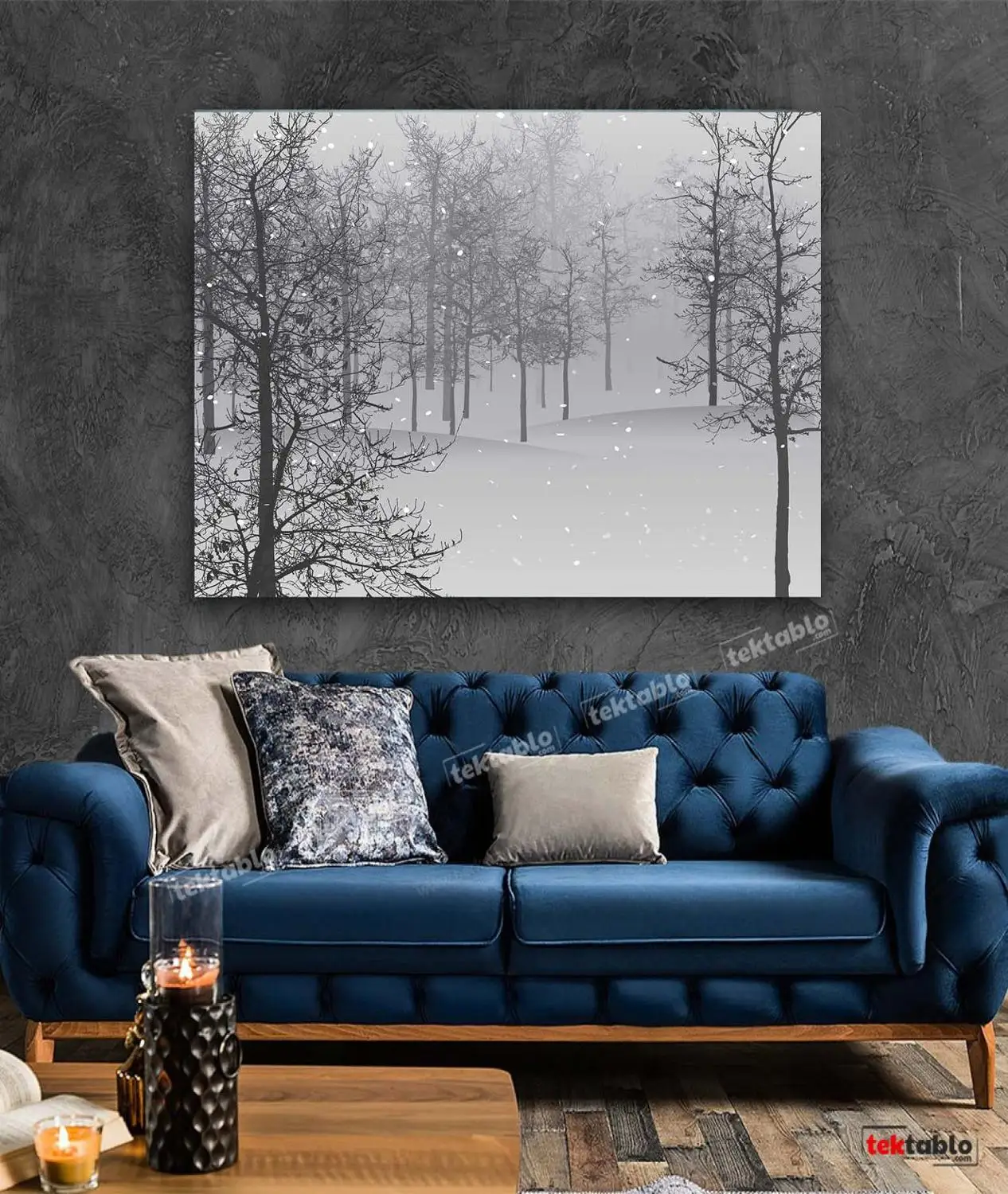 

PRESTIJHOME Snow Landscape Painting Decorative Canvas, Snowflake, New Year, Fast Delivery