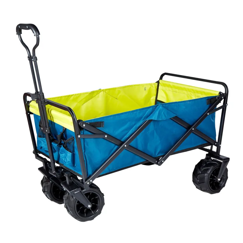 Foldable 4 Strong Wheel Shopping Wagon Outdoor Supermarket Beach Cart Utility Transportation Hand Trolley For Camping Equipment