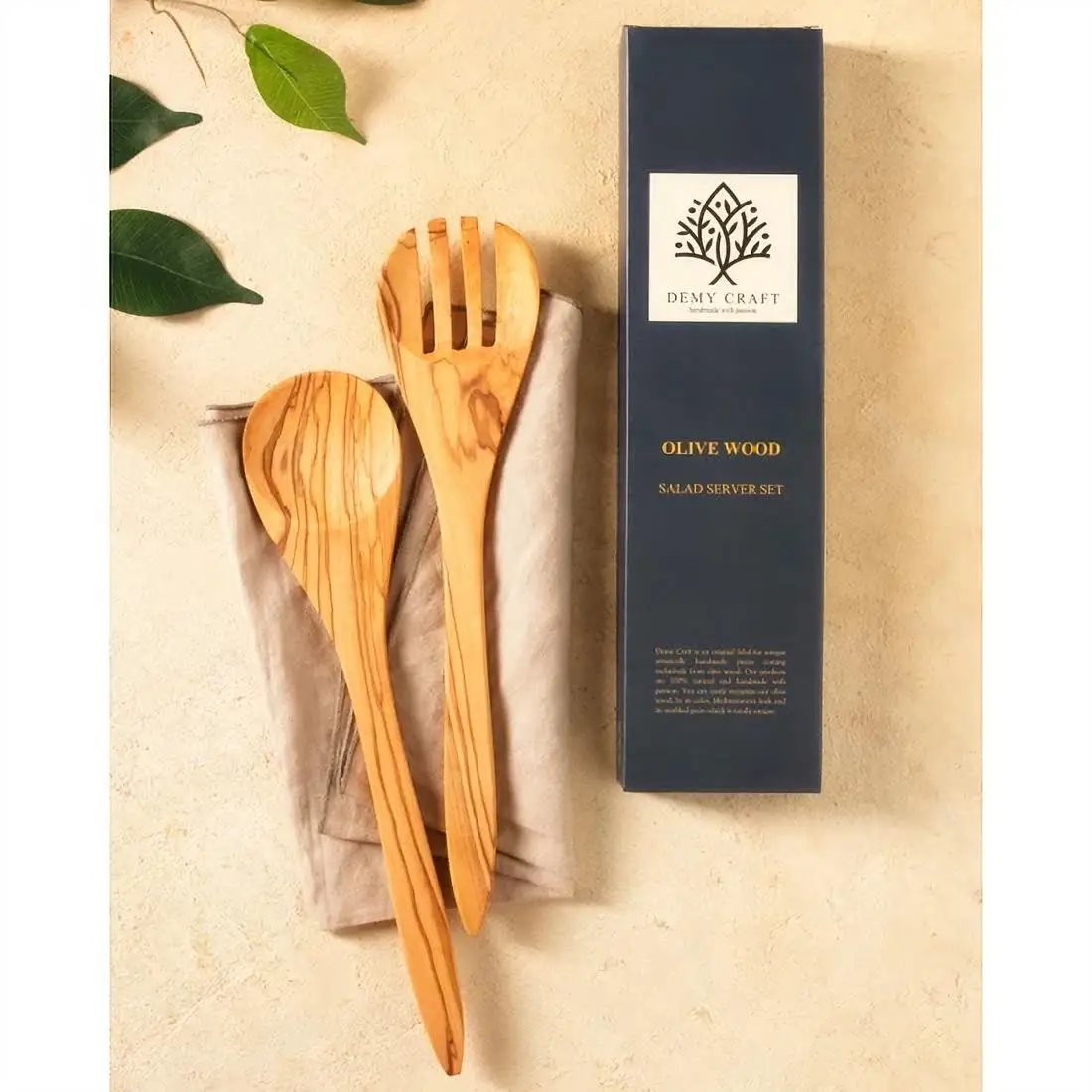 Olive Tree Salata Service Set 2 Parça 30 Cm. Wooden Spoon Fork Handmade Utensil Flatware Popular Kitchen Serving Server Accessories Vintage Tableware Cristmas Cutlery