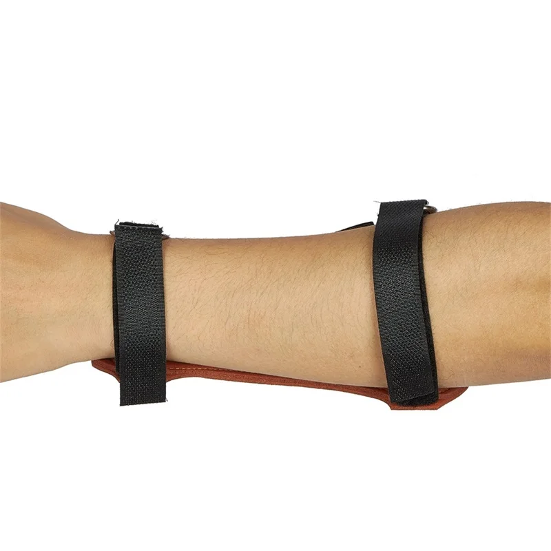 Protector de brazo de tiro con arco de cuero de gamuza suave con correas ajustables, adecuado para proteger los brazos