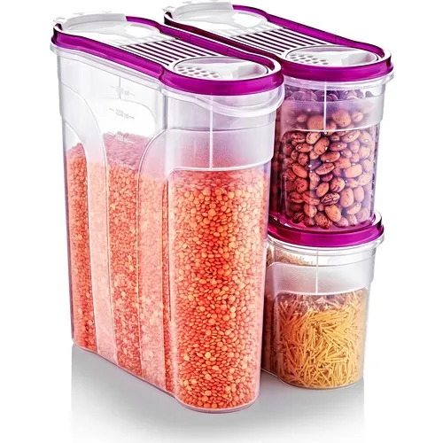 3 pc Storage Containers BPA Free Easy Lock Lids,for Kitchen Organization