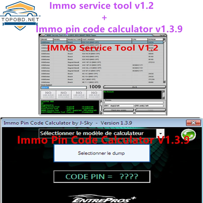 2020 IMMO Pin Code Calculator V1.3.9 for Psa Opel Fiat Vag Unlocked with IMMO SERVICE TOOL V1.2 PIN Code and Immo off Works