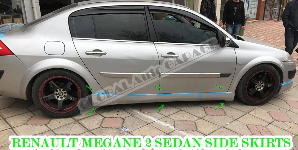 For Renault Megane 2 Sedan Side Skirt Threshold 2002-2008 Sill Trim Car Styling Auto,Universal Spoiler Mud Flaps Lip Splitter