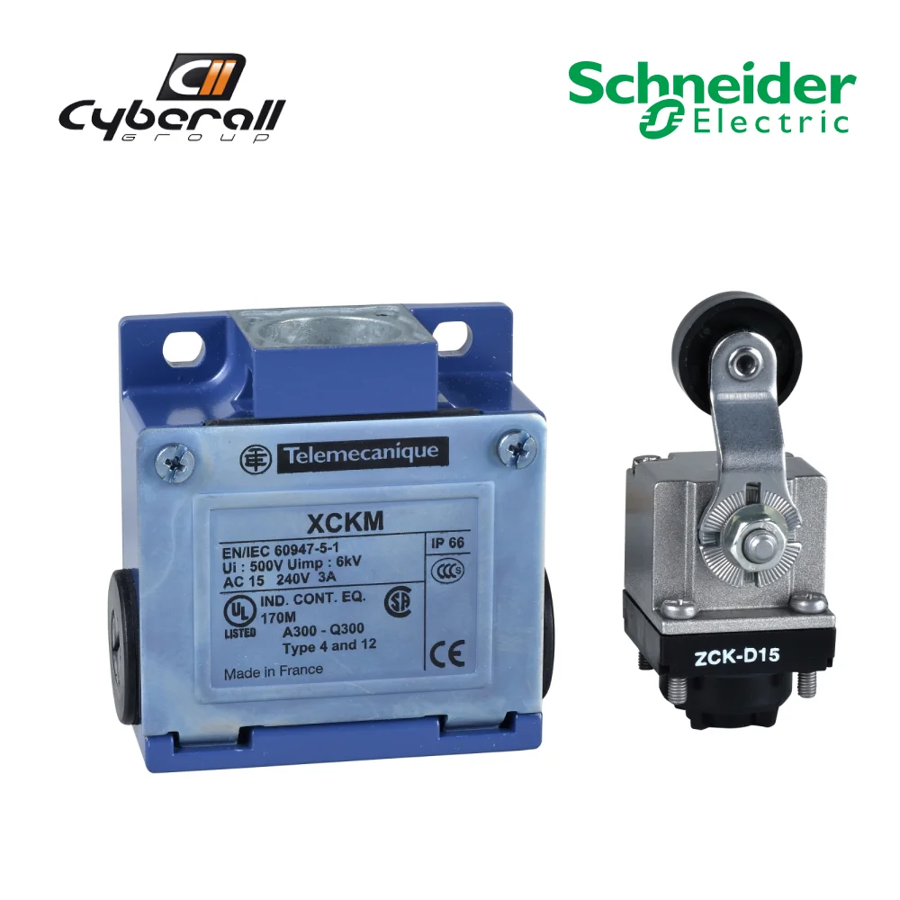 Schneider Electric-Cyberall-xckm position limiter switch-thermoplastic roller lever-1nc + 1no-brusca break reference: XCKM115