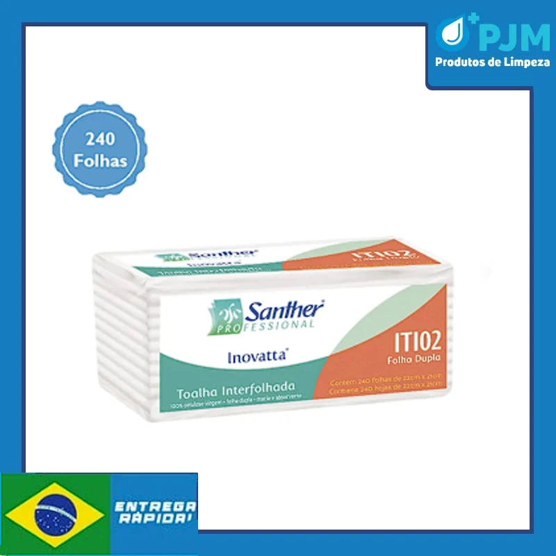 SANTHER HYGIENIC ROLE INNOVATTS DOUBLE LEAF INTERFLEE 12000 LEAVES IHI12. Entrega Rápida!