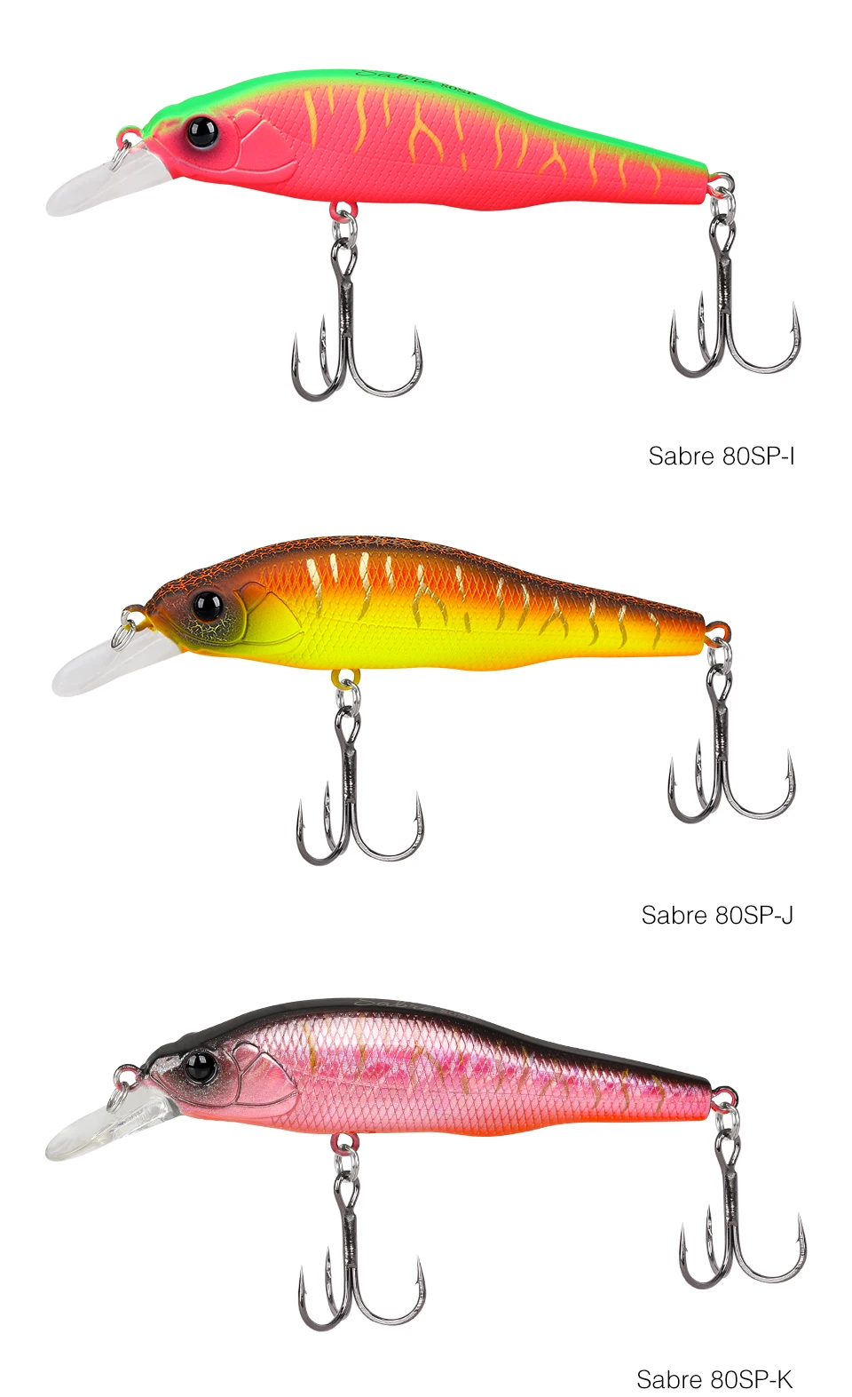 TSURINOYA 3,15 Zoll 80SP Suspend Minnow Sabre 80 mm 10,3 g künstlicher Bass Pike Hard Baits Shiner Shad Angelköder Jerkbait – Detail 15