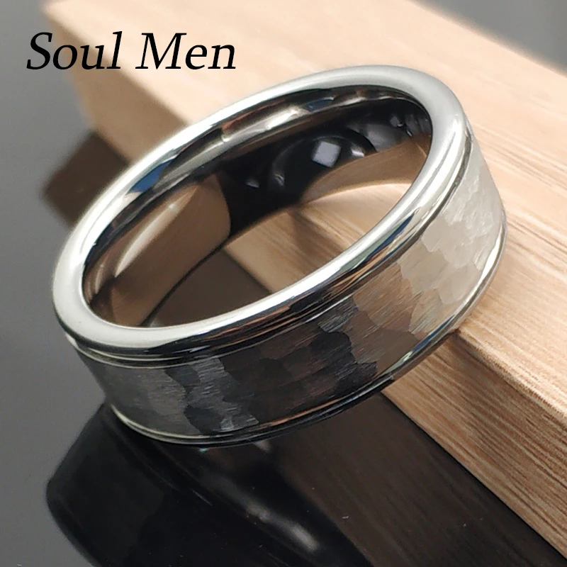 Hammer Special Rings for Men Women Tungsten Carbide Wedding Engagement Wedding Band 8mm for Boy 6mm for Girl  classic