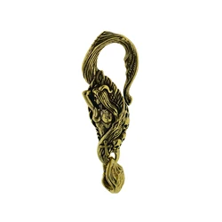 handmade white copper retro brass mermaid hook clasp with skull and cross decoration leather craft keychains keyring FOB DIY