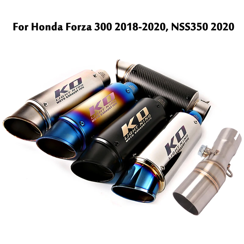 

Exhaust Mid Link Pipe Connecting Tube Escape Muffler Slip On End Tips Modified System For Honda Forza300 2018-2020 / NSS350 2020