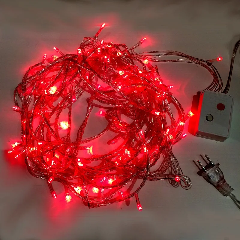 GYPSOPHILA 10M 100pcs LED Christmas lights red lights IP65 European and American string lights waterproof DECORAC (2x10m) 