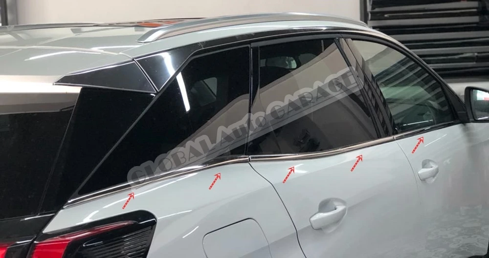 For Peugeot 3008 Years 2016 2017 2018 2019 2020 Chrome Window Moulding Window Frame Framework Auto Accessory Diffüser Spilitter