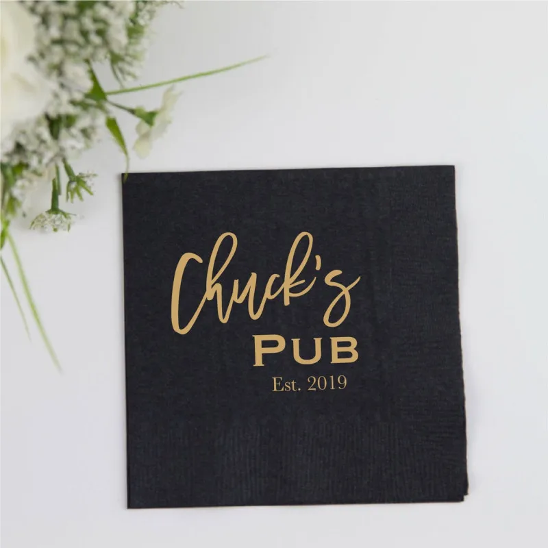 Masculine Personalized Bar Napkins,40th Birthday Napkins,Men's 40th, Custom Bar Napkin,Gift for Men milestones birthday Napkins