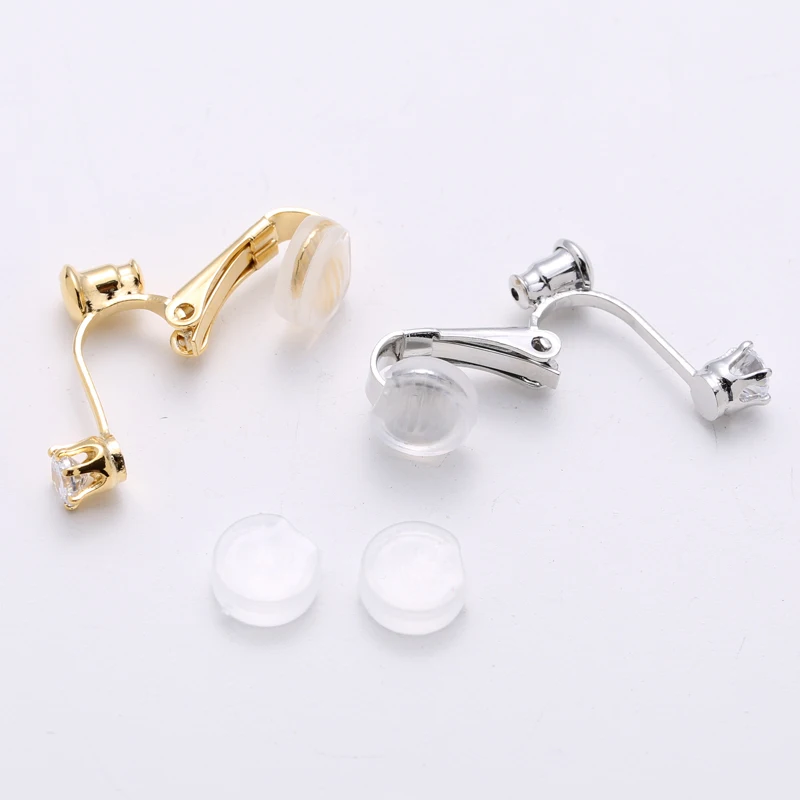 2/10 Pcs,Clip On Earrings For Women，Earring Findings For Diy Jewelry Making Accessories Materials，Ear Stud Conversion Ear Clip