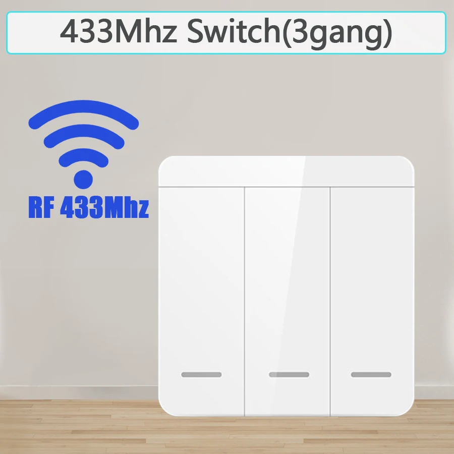 Draadloze AAN UIT Schakelaar RF433 Module Afstandsbediening Lichtschakelaar 1/2/3 Gang Wandschakelaar voor Gloeilamp Kroonluchter 10A 110V 220V