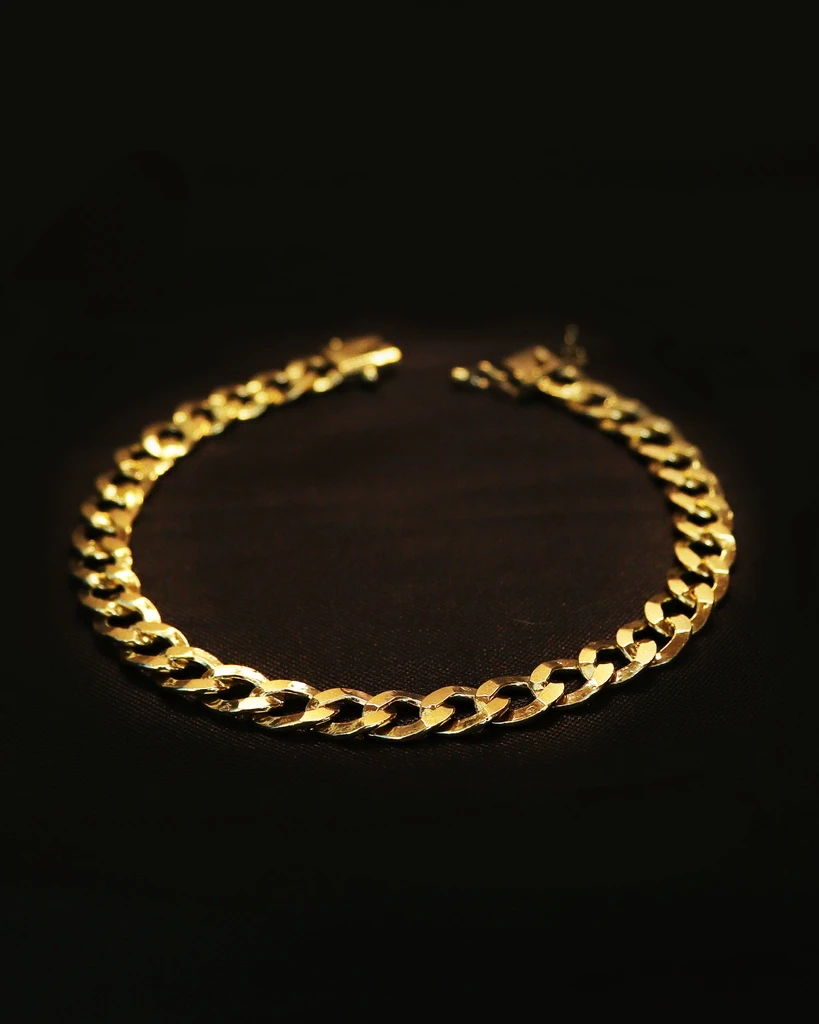 ELO JUNTINHO 8MM Identical to 18K Gold Old Coin Bracelet (Eternal Guarantee in Color) Does not peel, does not darken