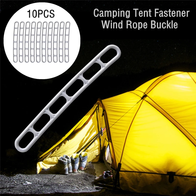 10pcs Camping Climbing Tent Adjuster Six Holes Fixed Tightening Wind Rope Buckle Tent Accessories